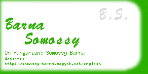 barna somossy business card